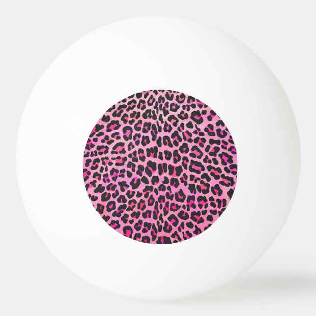 Leopard Black and Hot Pink Print Ping Pong Ball (Front)