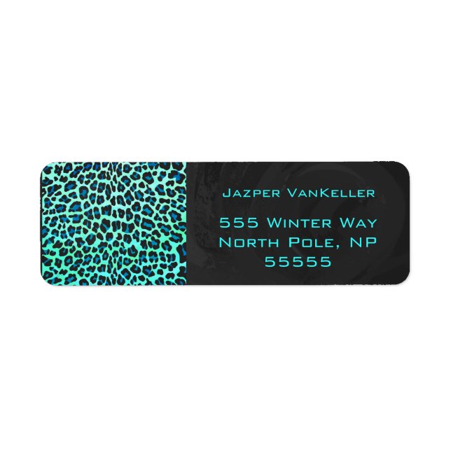 Leopard Black and Teal Print (Front)
