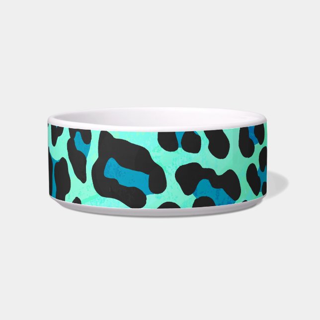 Leopard Black and Teal Print Bowl (Right)
