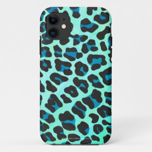 Leopard Black and Teal Print Case-Mate iPhone Case