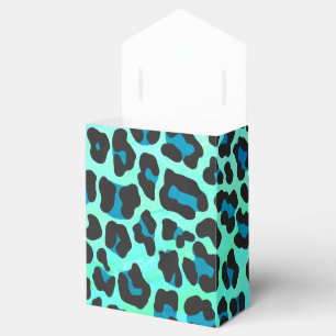 Leopard Black and Teal Print Favour Box