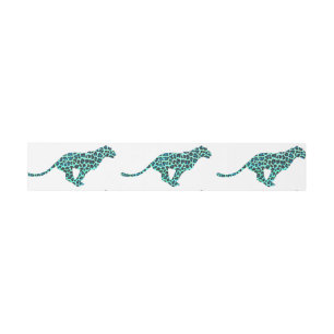 Leopard Black and Teal Print Invitation Belly Band