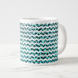 Leopard Black and Teal Print Large Coffee Mug