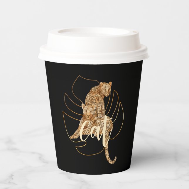 Leopard black baby paper cups (Front)