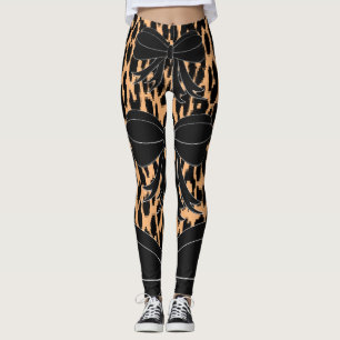 Leopard black bow leggings