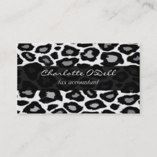 leopard; black business card