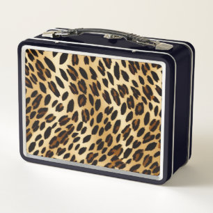 Leopard Black Metal Lunch Box: Leopard Storage Box