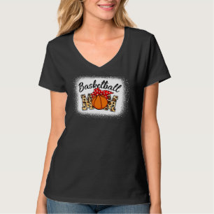 Leopard Bleached Basketball Mum Game Day 1 T-Shirt
