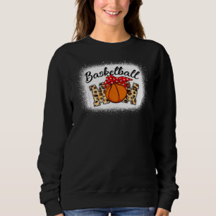 Leopard Bleached Basketball Mum Game Day Sweatshirt