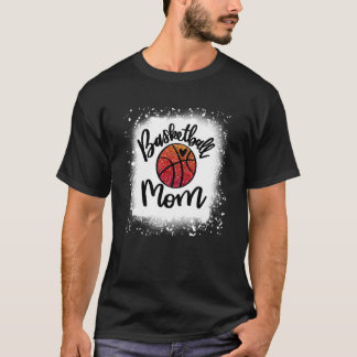 Leopard Bleached Basketball Mum Game Day      T-Shirt