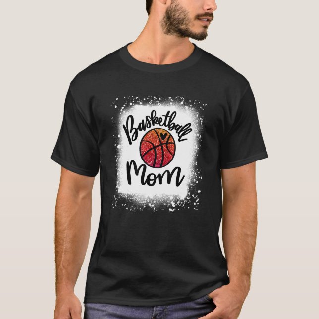 Leopard Bleached Basketball Mum Game Day      T-Shirt (Front)