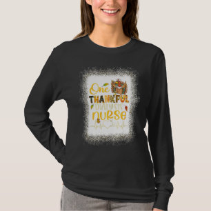 Leopard Bleached One Thankful Dialysis Nurse Turke T-Shirt