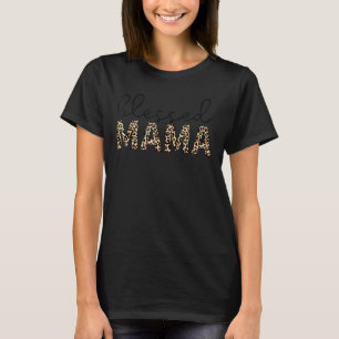 Leopard Blessed Mama Mum Life Mother's Day Kids Gi T-Shirt