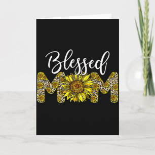 Leopard blessed mum sunflower mum life mother's da card