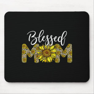 Leopard blessed mum sunflower mum life mother's da mouse pad