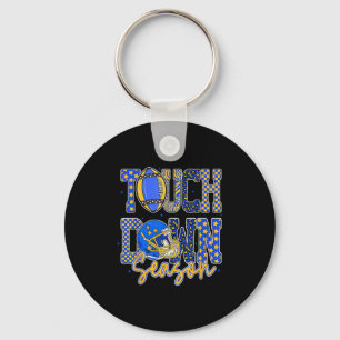 Leopard Blue Gold Chequered Football Touchdown Sea Key Ring