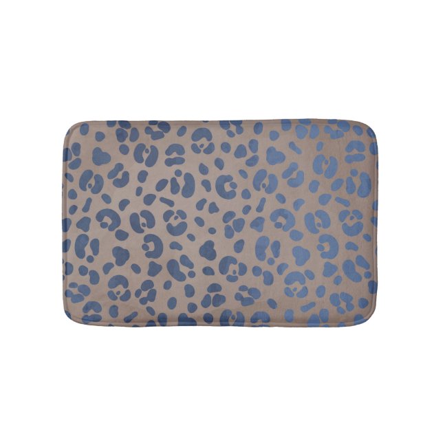 Leopard Blue Pattern Bath Mat (Front)