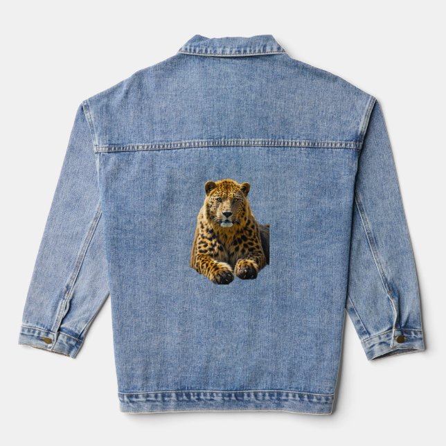 Leopard Body, Bear Paws & Roaring Lion Snout Denim Jacket (Back)