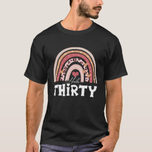 Leopard Boho Rainbow 30 Years Old Hello Thirty 30T T-Shirt