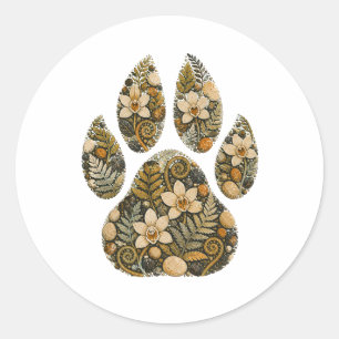 Leopard Botanical Footprint Nature Sticker