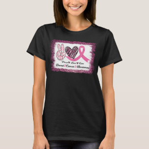 Leopard breast cancer peace love hope survivor T-Shirt