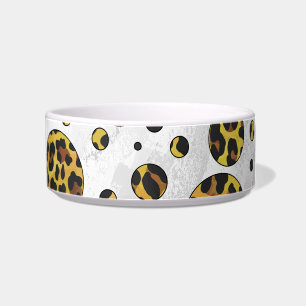 Leopard Brown and Yellow Polka Dot Bowl