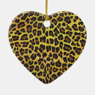 Leopard Brown and Yellow Print Ceramic Tree Decoration