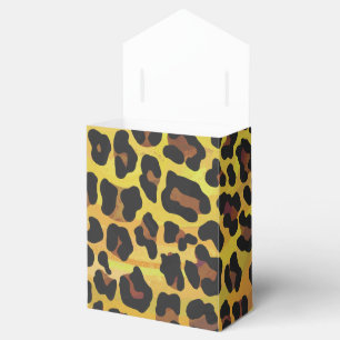 Leopard Brown and Yellow Print Favour Box
