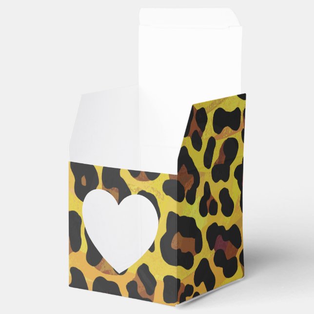 Leopard Brown and Yellow Print Favour Box (Opened)