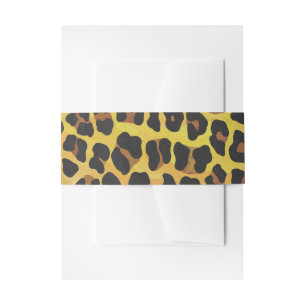 Leopard Brown and Yellow Print Invitation Belly Band