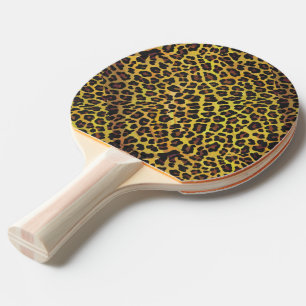 Leopard Brown and Yellow Print Ping Pong Paddle