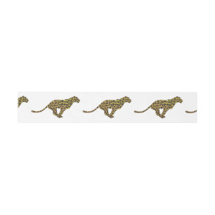 Leopard Brown and Yellow Silhouette Invitation Belly Band