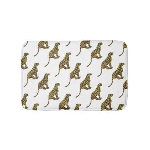 Leopard Brown and Yellow Siloette Bath Mat