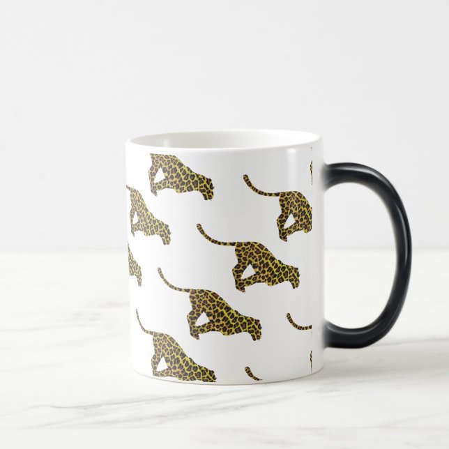 Leopard Brown and Yellow Siloette Magic Mug (Right)