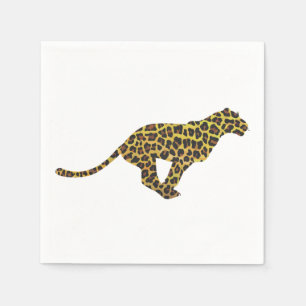 Leopard Brown and Yellow Siloette Napkin