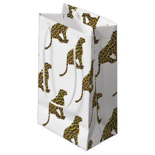 Leopard Brown and Yellow Siloette Small Gift Bag