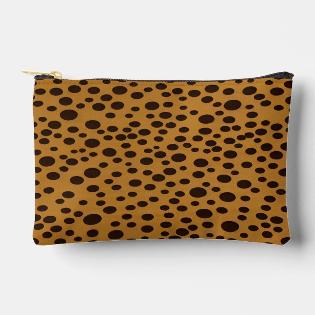 Leopard brown spots print accessory pouch (Front)