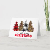 Leopard Buffalo Plaid Christmas Tree Silver 