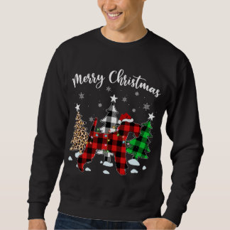 Leopard Buffalo Plaid Wire Fox Terrier Dog Christm Sweatshirt