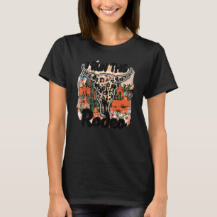 Leopard Bull Skull I Run This Rodeo Desert Cactus T-Shirt