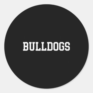 Leopard Bulldogs School Spirit Name Fan Team Back  Classic Round Sticker