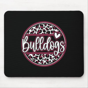Leopard Bulldogs School Spirit Name Fan Team Back Mouse Pad