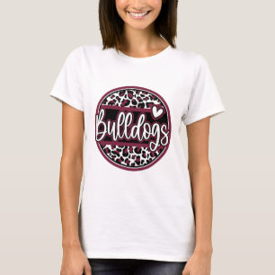 Leopard Bulldogs School Spirit Name Fan Team Back T-Shirt