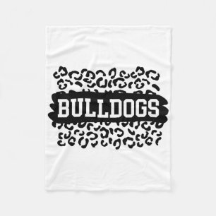 Leopard Bulldogs School Spirit Name Fan Team Ck To Fleece Blanket