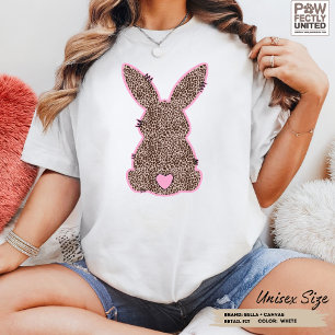 Leopard Bunny Customisable Colours Doodle Cute Pin Tri-Blend Shirt