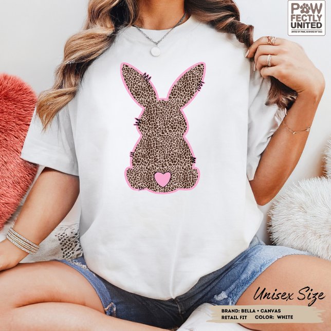 Leopard Bunny Customisable Colours Doodle Cute Pin Tri-Blend Shirt (Creator Uploaded)