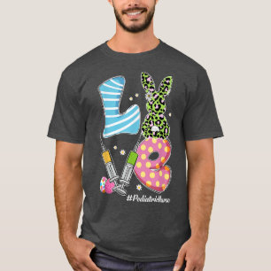 Leopard Bunny LOVE Paediatrics Nurse Funny Easter  T-Shirt