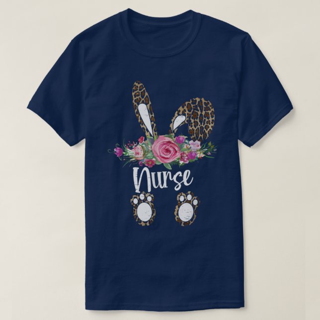 Leopard Bunny Nurse Easter Easter Egg Easter  T-Shirt (Design Front)