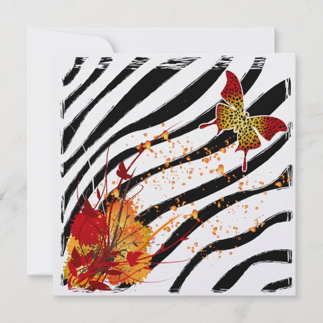 Leopard Butterfly Invitation Card (Front)