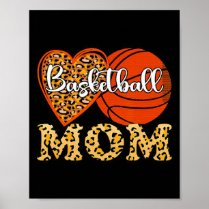 Leopard Bysketbyll Mum Game Day Mum Life Tie Dye M Poster
